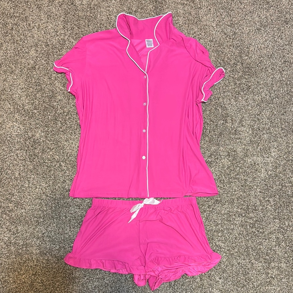 Pink Short-Sleeved Pajama Set